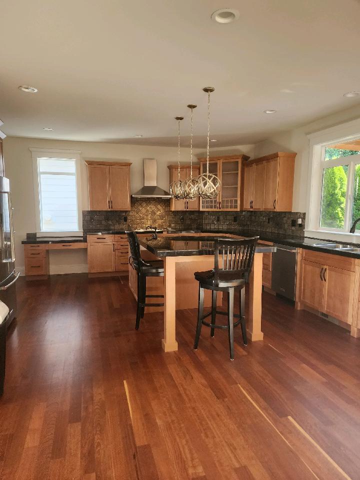 Kitchen with glossy flooring